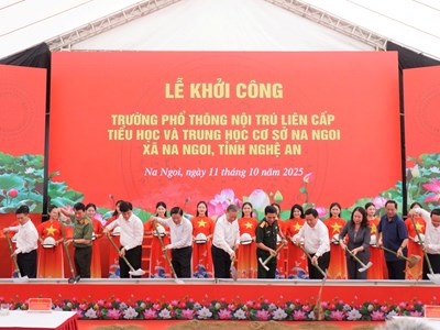 Tổng Bí thư Tô Lâm dự Lễ khởi công xây dựng Trường Phổ thông nội trú liên cấp ở Nghệ An