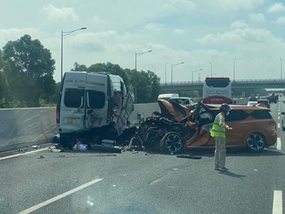 Tai nạn liên hoàn trên cao tốc Hà Nội – Hải Phòng, 2 người tử vong, 6 người bị thương