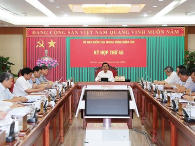  Uỷ ban Kiểm tra Trung ương kỷ luật và đề nghị kỷ luật một số tổ chức Đảng và đảng viên vi phạm