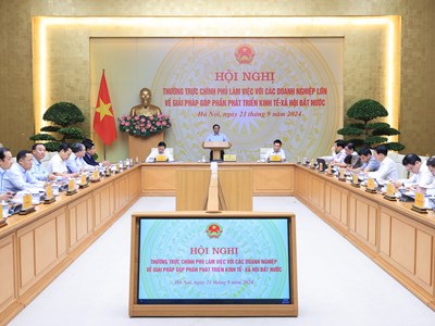 Thủ tướng chủ trì Hội nghị Thường trực Chính phủ làm việc với các doanh nghiệp lớn