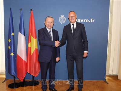 Tổng Bí thư, Chủ tịch nước Tô Lâm gặp làm việc với Thị trưởng thành phố Le Havre