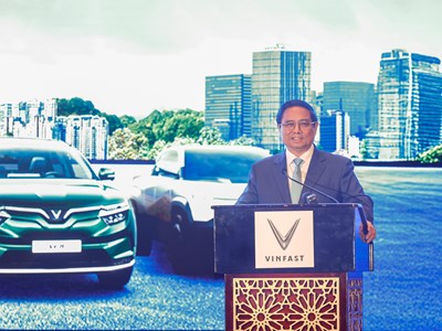 Thủ tướng dự sự kiện trưng bày và giới thiệu xe Vinfast tại UAE