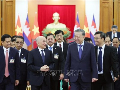 Tổng Bí thư Tô Lâm hội kiến Quốc vương Campuchia