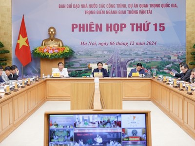 Thủ tướng chủ trì phiên họp 15 Ban Chỉ đạo các dự án GTVT trọng điểm