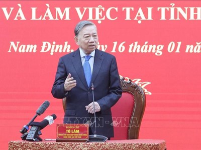 Tổng Bí thư Tô Lâm làm việc với Ban chấp hành Đảng bộ tỉnh Nam Định
