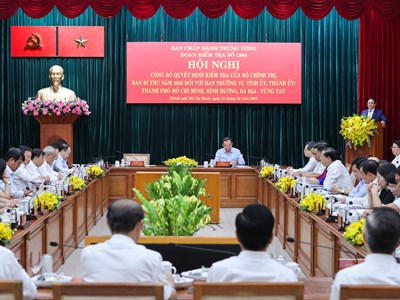 Hội nghị công bố quyết định kiểm tra đối với 3 Ban Thường vụ Tỉnh ủy, Thành ủy