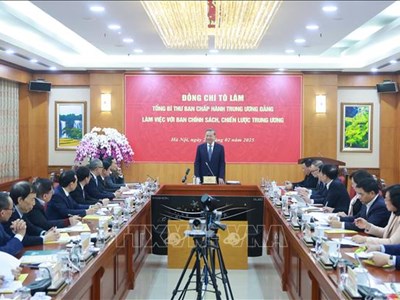 Triển khai kết luận của Tổng Bí thư tại buổi làm việc với Ban Chính sách, chiến lược Trung ương