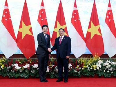 Thủ tướng Phạm Minh Chính chủ trì Lễ đón Thủ tướng Singapore thăm chính thức Việt Nam