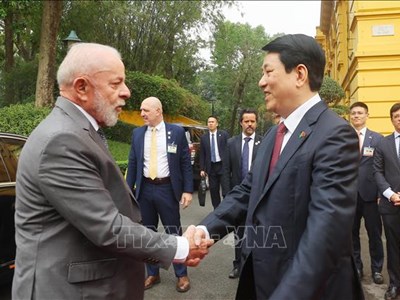 Chủ tịch nước Lương Cường chủ trì lễ đón chính thức Tổng thống Brazil