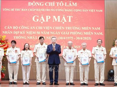 Tổng Bí thư Tô Lâm gặp mặt cán bộ Công an chi viện chiến trường miền Nam