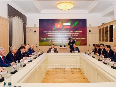 Tổng Bí thư Tô Lâm hội kiến Chủ tịch Duma Quốc gia Liên bang Nga