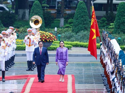 Thủ tướng Phạm Minh Chính chủ trì lễ đón chính thức Thủ tướng Thái Lan thăm Việt Nam