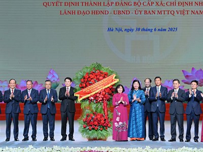 Chủ tịch nước Lương Cường dự lễ công bố sắp xếp đơn vị hành chính tại Hà Nội