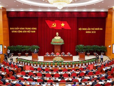 Ngày làm việc thứ hai Hội nghị lần thứ 13 Ban Chấp hành Trung ương Đảng khóa XIII