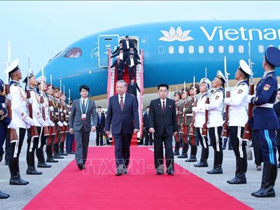 Tổng Bí thư Tô Lâm bắt đầu thăm cấp Nhà nước tới Triều Tiên