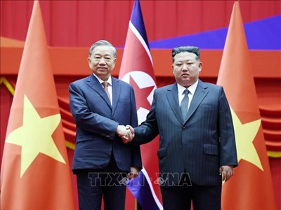 Lễ đón Tổng Bí thư Tô Lâm thăm cấp Nhà nước Cộng hòa Dân chủ Nhân dân Triều Tiên