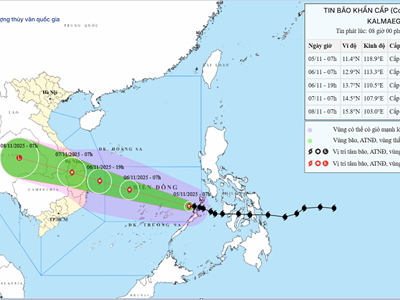 Bão số 13 đổ bộ vào đất liền với cường độ mạnh, cảnh báo từ TP Đà Nẵng đến Đắk Lắk mưa rất to, có nơi trên 600mm/đợt