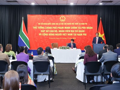 Thủ tướng Phạm Minh Chính gặp gỡ cộng đồng người Việt tại Nam Phi