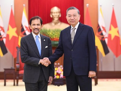Tổng Bí thư Tô Lâm tiếp Quốc vương Brunei Darussalam Haji Hassanal Bolkiah