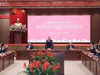 Tổng Bí thư Tô Lâm làm việc với Ban Thường vụ Thành ủy Hà Nội