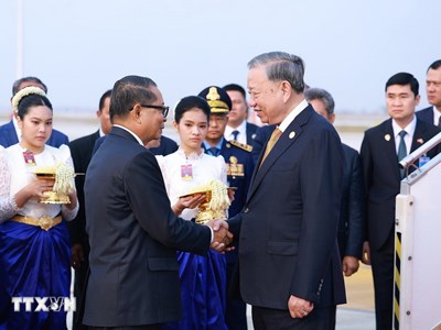 Tổng Bí thư Tô Lâm bắt đầu chuyến thăm cấp Nhà nước tới Vương quốc Campuchia
