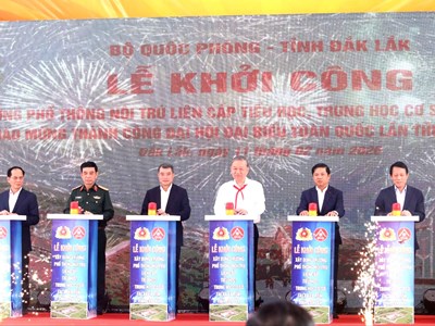 Tổng Bí thư Tô Lâm dự Lễ khởi công Trường Phổ thông nội trú liên cấp tại xã Ea Rốk, Đắk Lắk