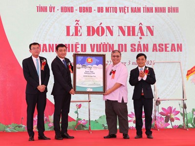 Vườn Quốc gia Xuân Thủy đón nhận danh hiệu Vườn di sản ASEAN