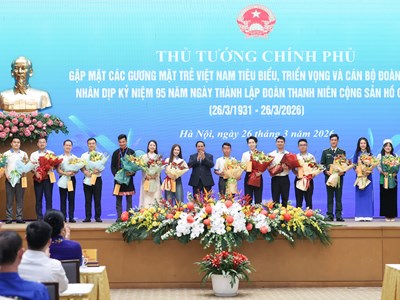Thủ tướng gặp mặt các gương mặt trẻ tiêu biểu, triển vọng và cán bộ đoàn tiêu biểu