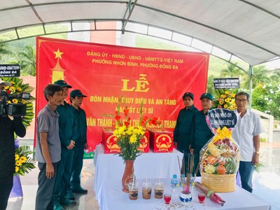 Bình Định truy điệu, an táng 3 hài cốt liệt sĩ hy sinh tại chiến trường Campuchia