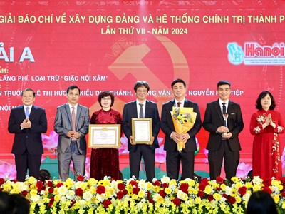 Trao Giải báo chí về xây dựng Đảng và hệ thống chính trị thành phố Hà Nội lần thứ VII - năm 2024