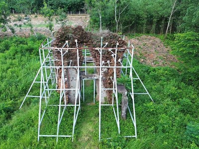 Hiện trạng hoang phế tại di tích Phật viện Đồng Dương 