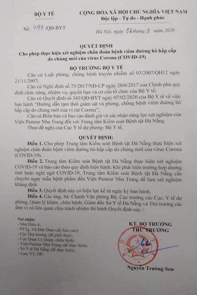 Trung tâm Kiểm soát Bệnh tật Đà Nẵng được phép xét nghiệm Covid-19 - Anh 1