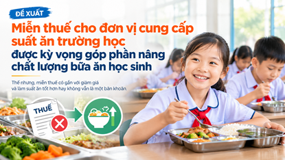 Đề xuất miễn thuế suất ăn trường học và bài toán chất lượng