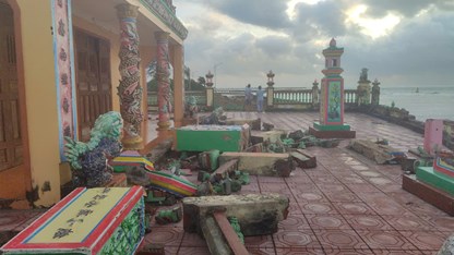 Các điểm di tích, du lịch ở Quảng Ngãi bị ảnh hưởng nặng do triều cường