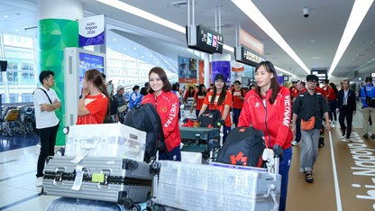 Đoàn thể thao Việt Nam đã đến Nhật Bản tham dự ASIAD 20
