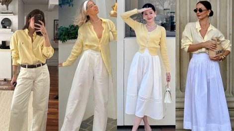 Không cần đồ đắt: Trang phục vàng - trắng vẫn toát lên vẻ “giàu ngầm”