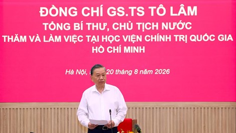 Tổng Bí thư, Chủ tịch nước Tô Lâm: Học viện Chính trị quốc gia Hồ Chí Minh phải là hình mẫu về xây dựng Đảng