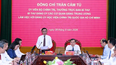 Thường trực Ban Bí thư Trần Cẩm Tú: Tăng cường rèn luyện tính Đảng, văn hóa Đảng và bản lĩnh chính trị cho học viên Trường Đảng