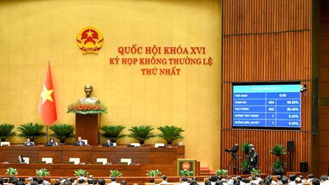 Quốc hội thống nhất bổ sung 3 nội dung vào Chương trình kỳ họp không thường lệ thứ Nhất
