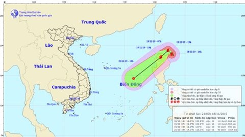 Bão Kalmaegi mạnh cấp 11 đang tiến vào Biển Đông