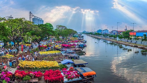 Đến chợ Hoa Xuân “Trên bến dưới thuyền” khám phá miền Tây thu nhỏ giữa lòng TP.HCM