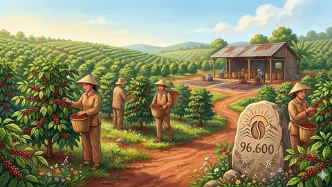 Giá cà phê hôm nay 10.3: Tây Nguyên giữ mốc cao 96,600 đồng/kg