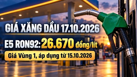 Giá xăng dầu hôm nay 17.10.2026: Dầu thế giới tăng mạnh