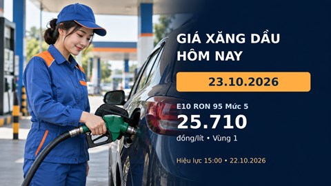 Giá xăng dầu hôm nay 23.10.2026: Áp dụng bảng mới sau điều chỉnh