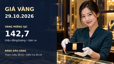 Giá vàng hôm nay 29.10.2026: Thị trường đón quyết định của Fed