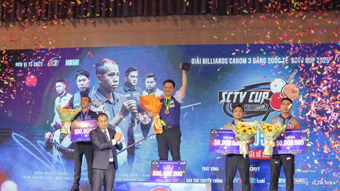 Bao Phương Vinh vô địch giải Billiards Carom 3 băng có tiền thưởng lớn nhất Việt Nam