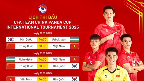 Lịch thi đấu của U22 Việt Nam tại Panda Cup 2025