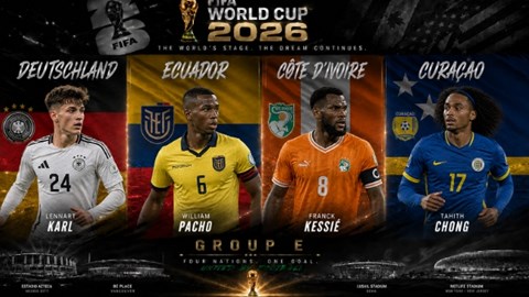 Lịch thi đấu Bảng E World Cup 2026: “Cỗ xe tăng” Đức thiếu vắng trụ cột