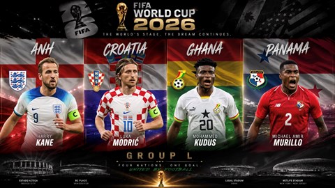 Lịch thi đấu Bảng L World Cup 2026: “Tam Sư” hứa hẹn dẫn đầu