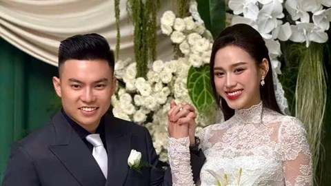 Hoa hậu Đỗ Thị Hà hạnh phúc trong ngày lên xe hoa cùng chồng doanh nhân